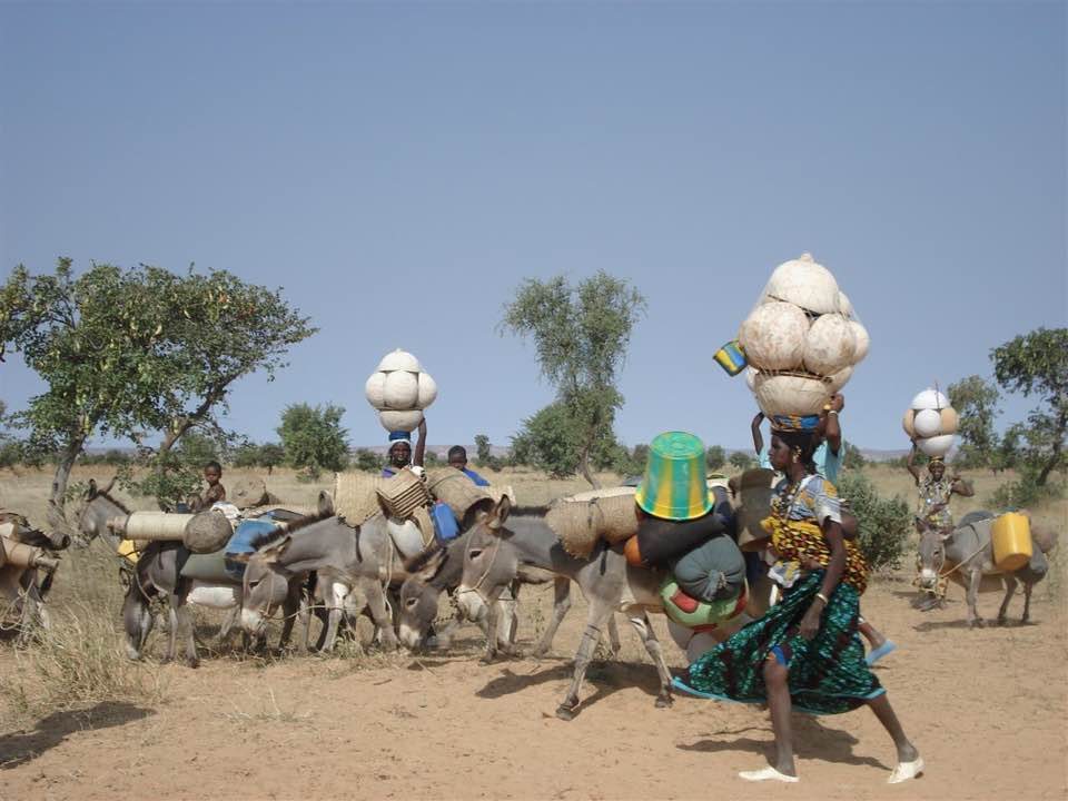 Femmes portant l'eau